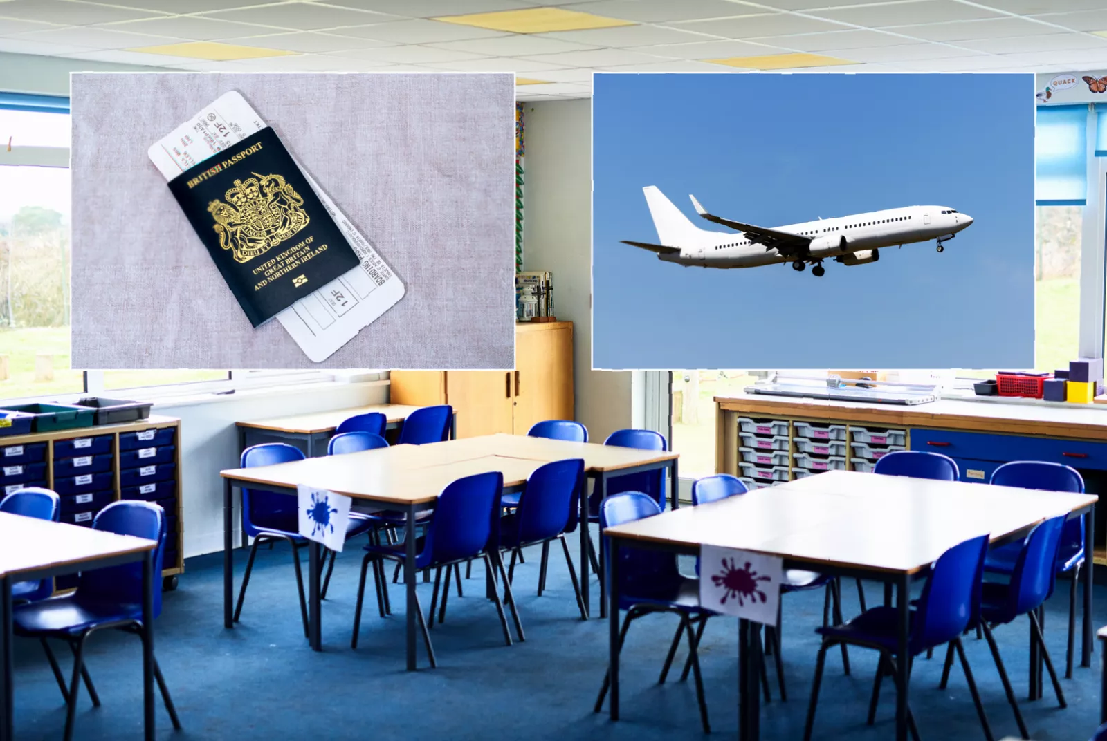 An airport departure lounge where the teacher was photographed holding a beer early in the morning