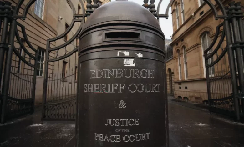 Edinburgh Sheriff Court building on a cloudy day