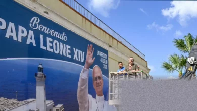 Pope Leo delivering a video speech from the Vatican for the Liberty Medal ceremony