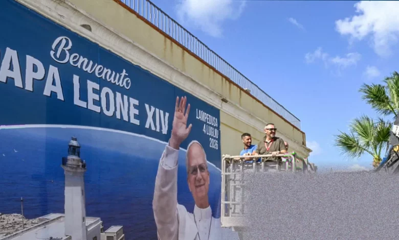 Pope Leo delivering a video speech from the Vatican for the Liberty Medal ceremony