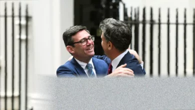 George Osborne recording a podcast with Ed Balls in a studio